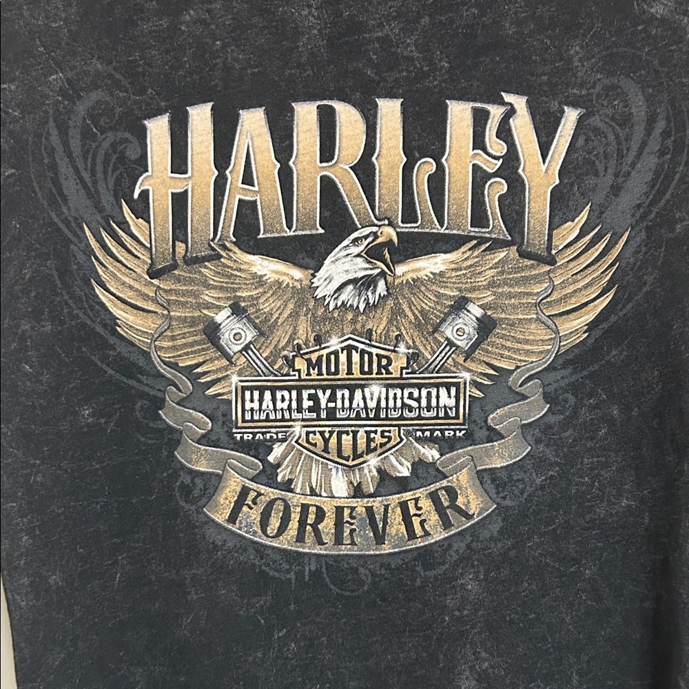 Harley-Davidson Black and Gold Cotton Studded Embellished Top from Nags Head NC - Picture 4 of 11